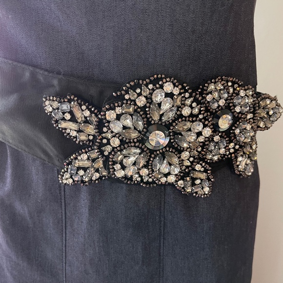 White House Black Market- Black Jeweled Designed Belt- Size Medium - Picture 1 of 10